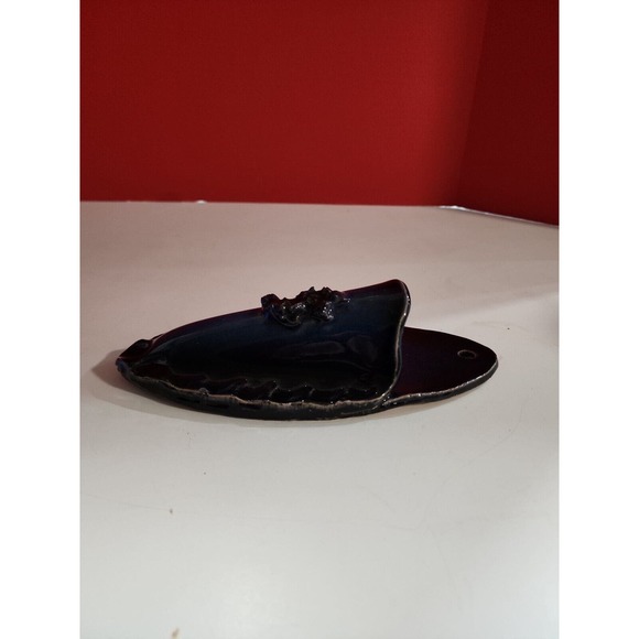 Vtg Blue Ceramic Handmade Icelandic Lava wall hanging - Picture 10 of 12